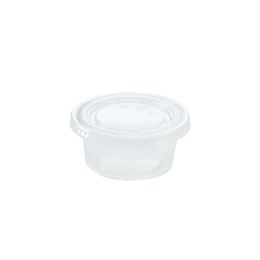 PP高透明带盖酱料杯45口径